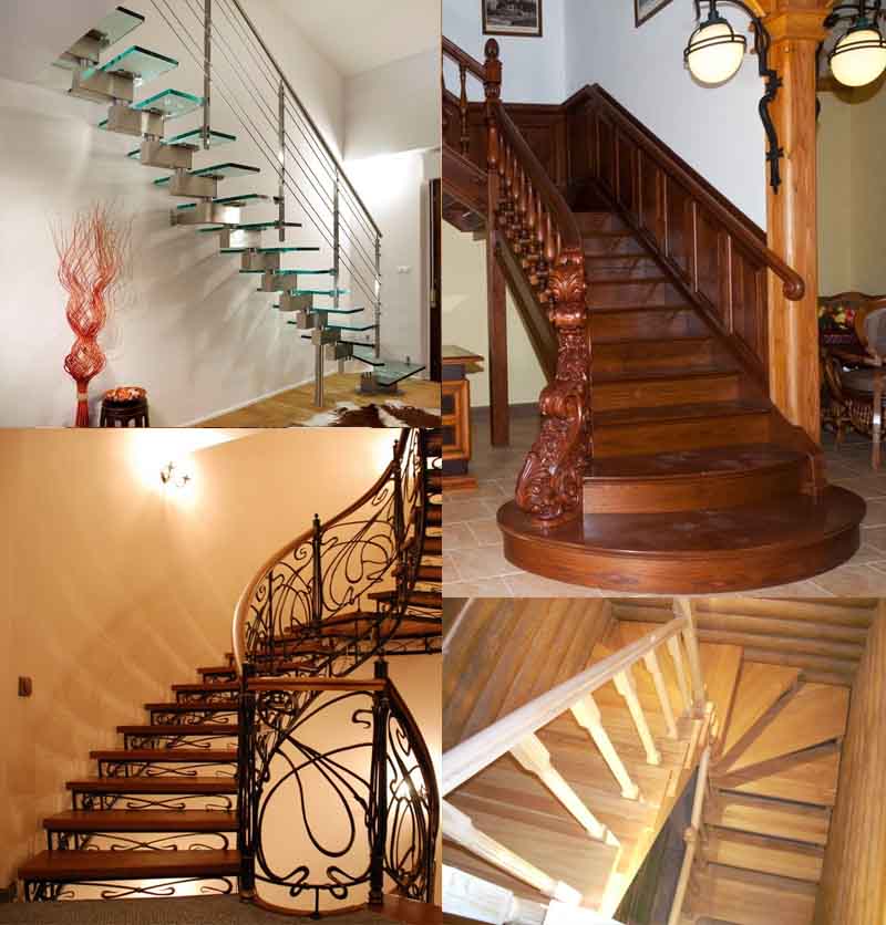 Различные материалы для лестниц